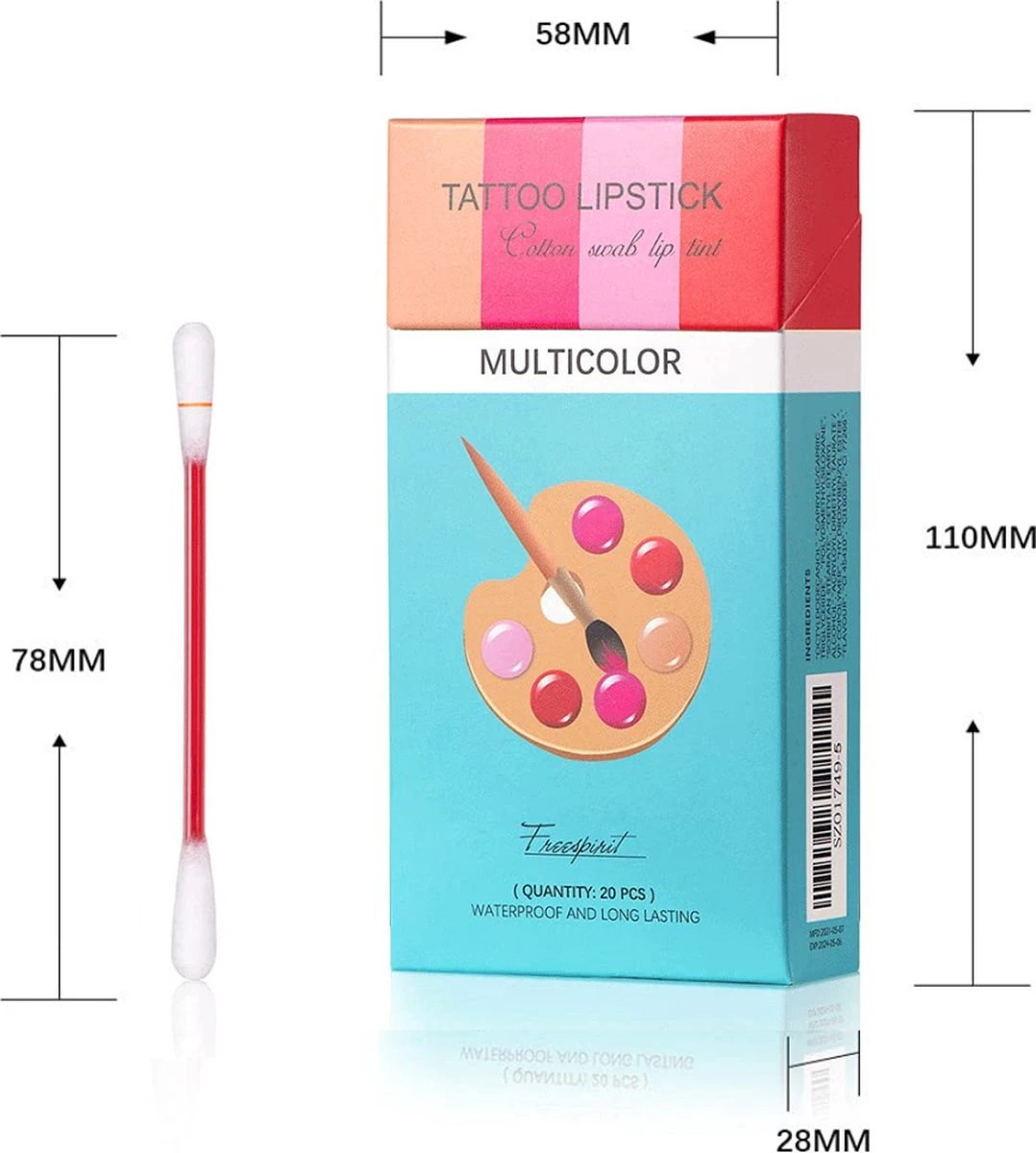 Bellive Tattoo Lipstick Red - Lipstick Dames - Tiktok - Lippenstift Wattenstaafje 20 Stuks - Lipstick Set - Waterproof Lipstick - Lippenstift Langhoudend - Long Lasting Lip Gloss - Multicolor 8 Bellive Tattoo Lipstick Red - Lipstick Dames - Tiktok - Lippenstift Wattenstaafje 20 Stuks - Lipstick Set - Waterproof Lipstick - Lippenstift Langhoudend - Long Lasting Lip Gloss - Multicolor - Afbeelding 6