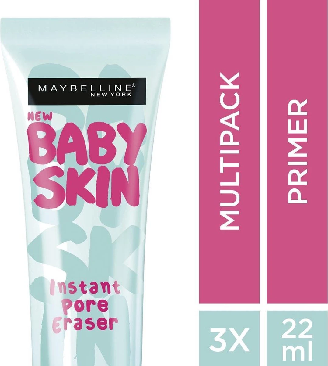 Maybelline Babyskin Pore Eraser Primer - Transparant - 3 Stuks - Voordeelverpakking 4 Maybelline Babyskin Pore Eraser Primer - Transparant - 3 Stuks - Voordeelverpakking - Afbeelding 2