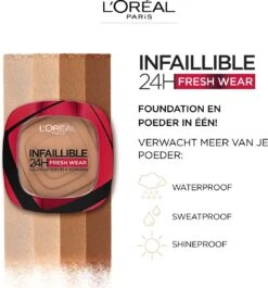 L'Oréal Paris Infaillible 24H Fresh Wear Foundation In A Powder - 300 Amber - Foundation En Poeder In één - 8gr -Mode-Cosmetica Winkel 1119x1200