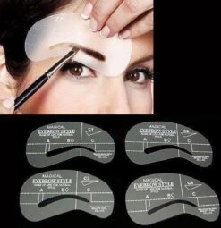 4 Stuks Wenkbrauw Mal - Template - Makeup - Sjabloon - Wenkbrauwpotlood -Mode-Cosmetica Winkel 1161x1200 6