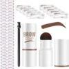 Merkloos Wenkbrauw Stempel – Brow Stamp – Stempelset – Make Up – Bruin – Incl. 34 Sjablonen – Incl. Wenkbrauw Borstel – Waterproof - Herbruikbaar - Cadeau Voor Haar -Mode-Cosmetica Winkel 1169x1200 4