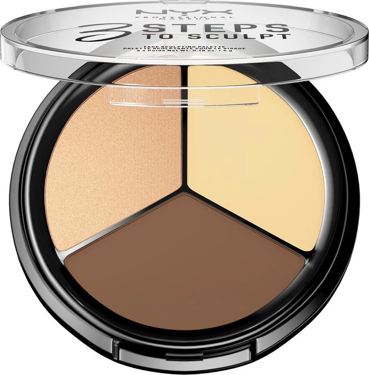 NYX Professional Makeup 3 Steps To Sculpt Face Sculpting Palette - Light 3STS02 - Highlighter En Contouring Make-up - 15 Gr 4 NYX Professional Makeup 3 Steps To Sculpt Face Sculpting Palette - Light 3STS02 - Highlighter En Contouring Make-up - 15 Gr - Afbeelding 2