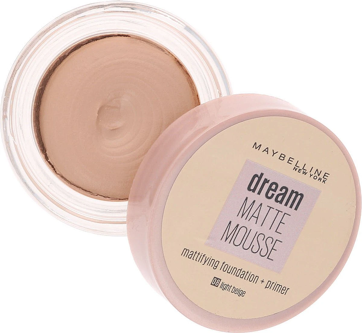Maybelline Dream Matte Mousse Foundation - 08 Light Beige 5 Maybelline Dream Matte Mousse Foundation - 08 Light Beige - Afbeelding 3