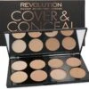 Makeup Revolution Cover & Conceal Cream Palette - Light -Mode-Cosmetica Winkel 1200x1122