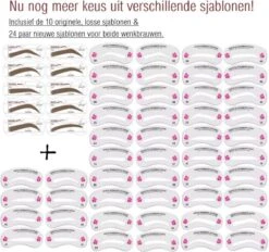 Merkloos Wenkbrauw Stempel – Brow Stamp – Stempelset – Make Up – Bruin – Incl. 34 Sjablonen – Incl. Wenkbrauw Borstel – Waterproof - Herbruikbaar - Cadeau Voor Haar -Mode-Cosmetica Winkel 1200x1128 4