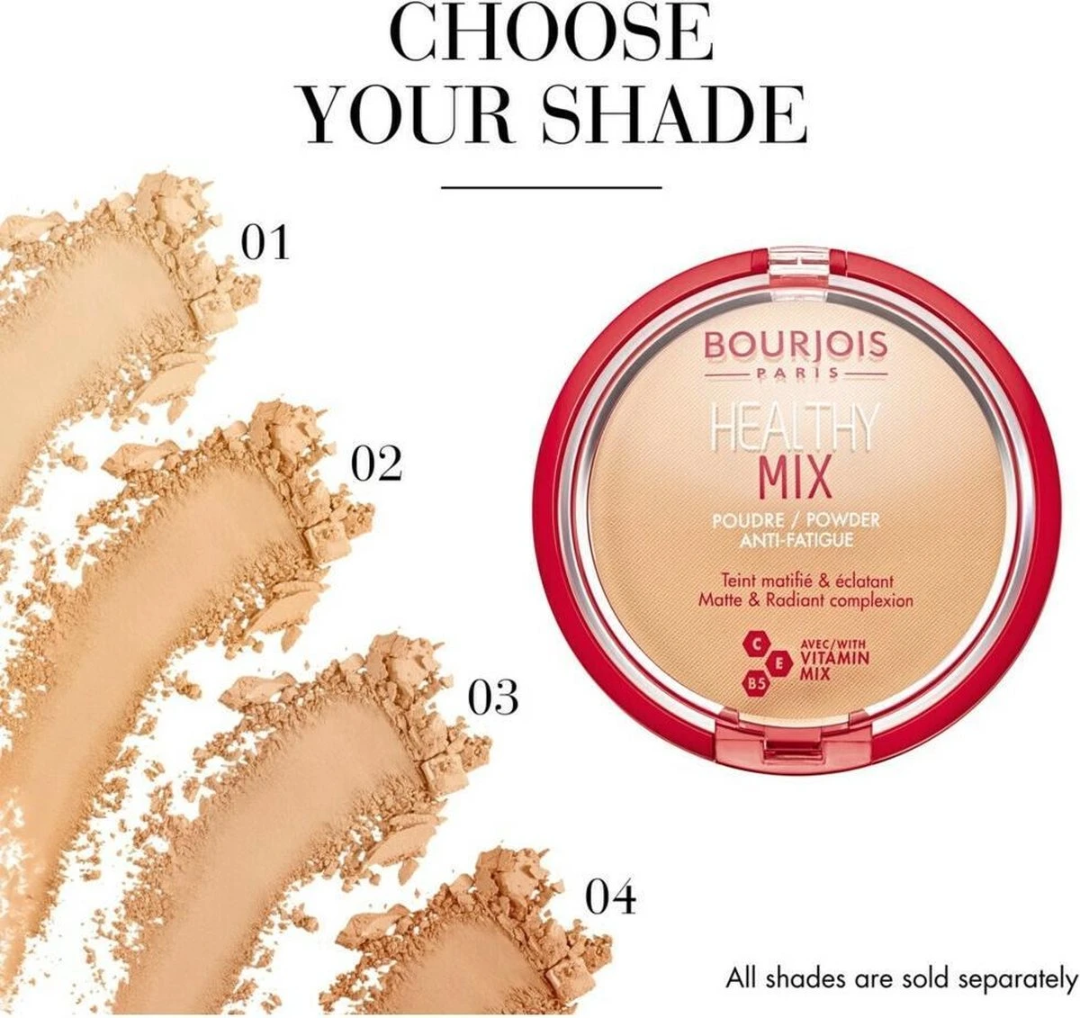 Bourjois Healthy Mix Compact Poeder - 01 Porcelain 6 Bourjois Healthy Mix Compact Poeder - 01 Porcelain - Afbeelding 4