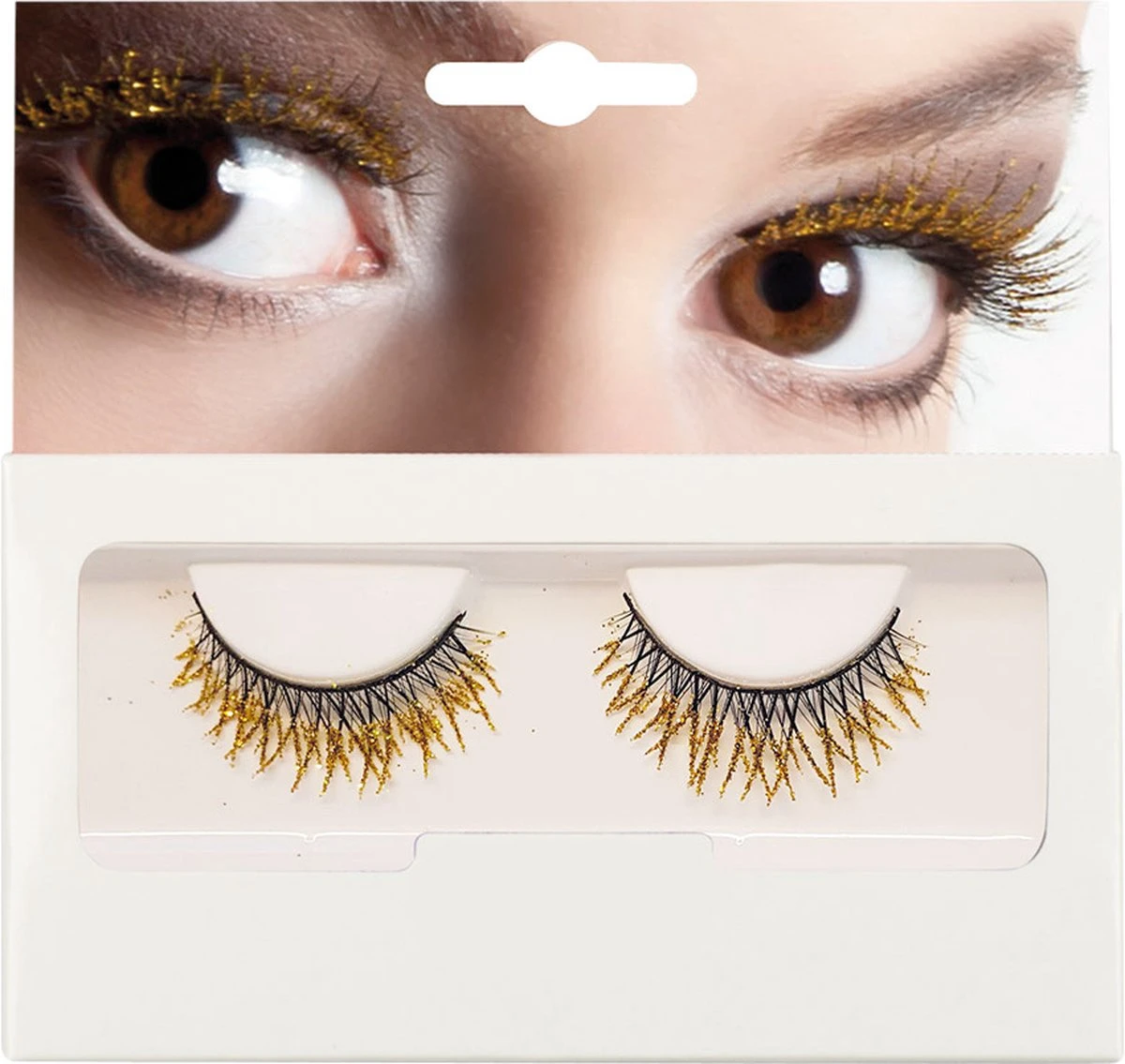 Smiffys BOLAND BV - Nep Wimpers Met Goudkleurige Glitters 3 Smiffys BOLAND BV - Nep Wimpers Met Goudkleurige Glitters