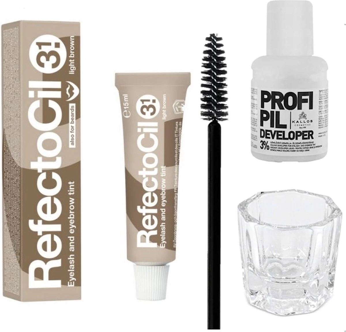 Refectocil Henna Set Incl. Brush & Mengglas #3.1 Licht Bruin 3 Refectocil Henna Set Incl. Brush & Mengglas #3.1 Licht Bruin