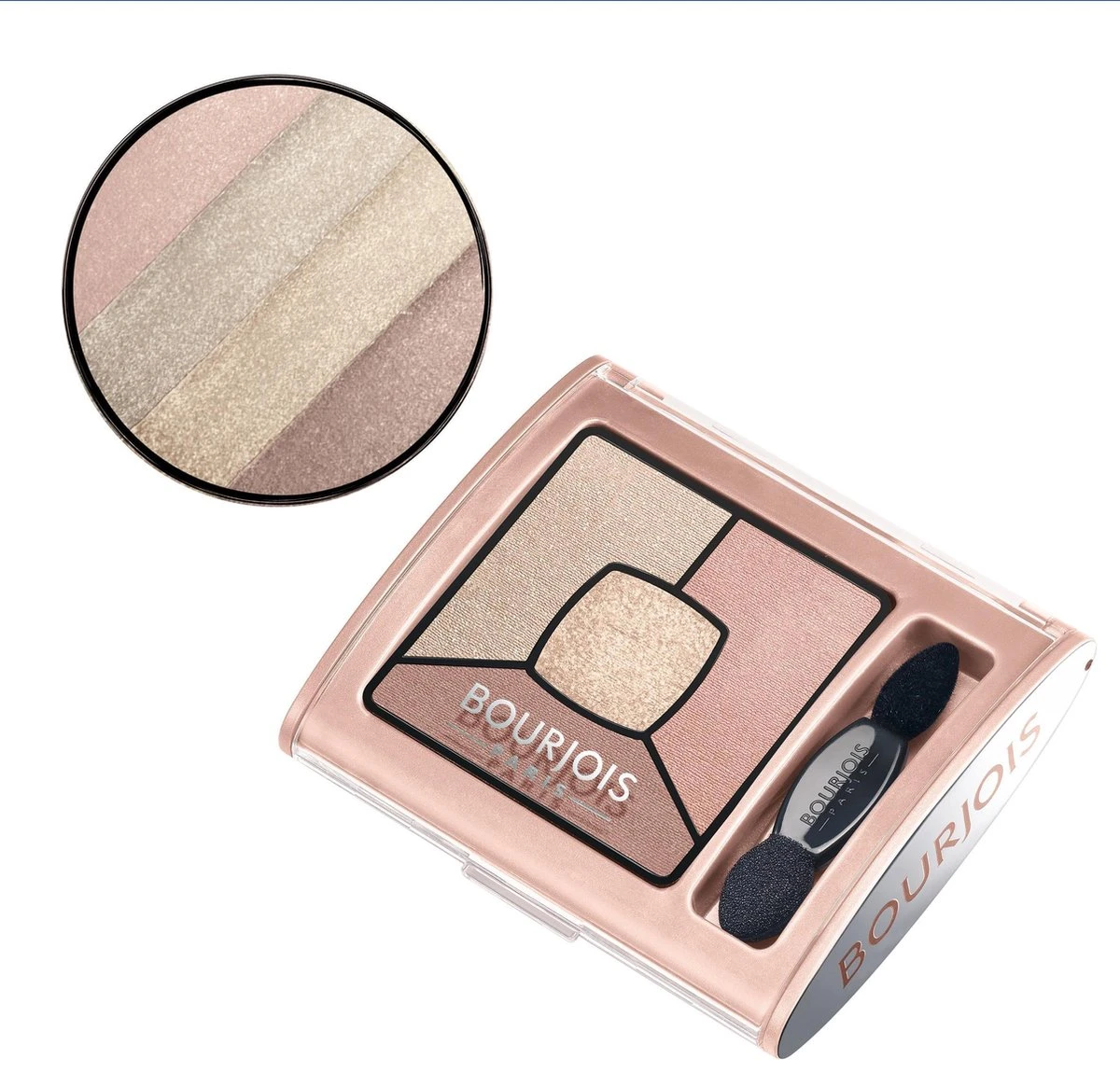 Bourjois Smoky Stories Quad Oogschaduw Palette - 14 Tomber Des Nudes 4 Bourjois Smoky Stories Quad Oogschaduw Palette - 14 Tomber Des Nudes - Afbeelding 2
