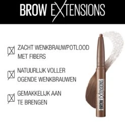 Maybelline Brow Extensions - 02 Soft Brown - Bruin Wenkbrauwpotlood - 10,5 Gr. -Mode-Cosmetica Winkel 1200x1188 5