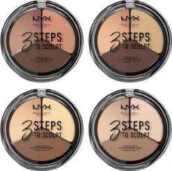 NYX Professional Makeup 3 Steps To Sculpt Face Sculpting Palette - Light 3STS02 - Highlighter En Contouring Make-up - 15 Gr 11 NYX Professional Makeup 3 Steps To Sculpt Face Sculpting Palette - Light 3STS02 - Highlighter En Contouring Make-up - 15 Gr -Mode-Cosmetica Winkel 1200x1192 4