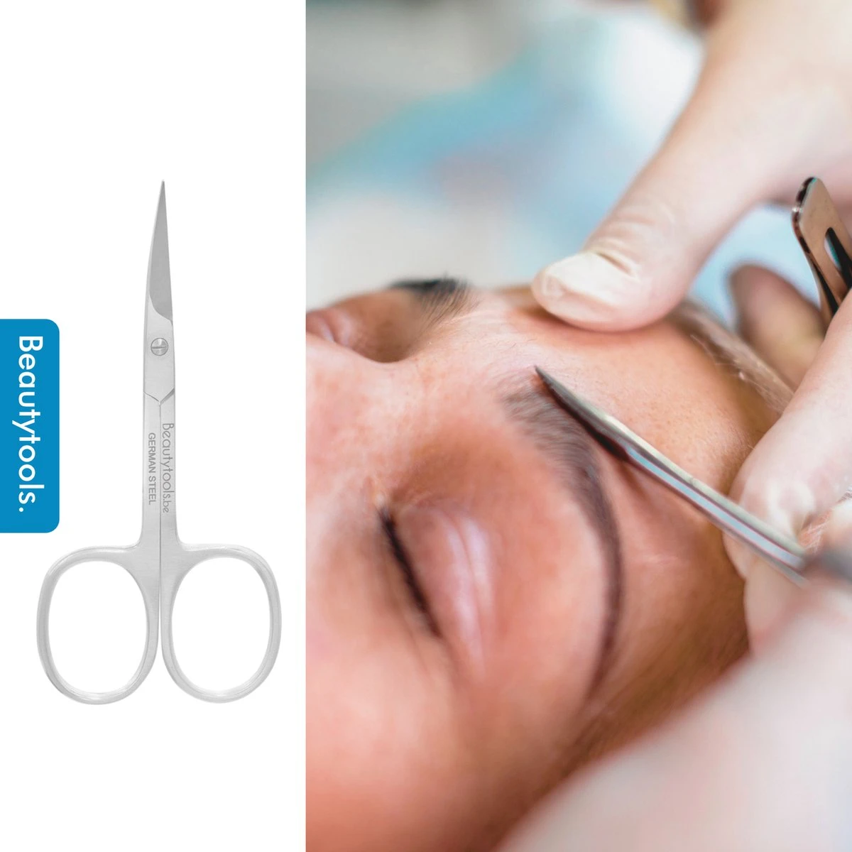 BeautyTools Wenkbrauwschaar - Wenkbrauw Trimmer - Eyebrow Scissor - Stevig Recht Snijvlak - INOX (9.5 Cm) (NS-0799) 3 BeautyTools Wenkbrauwschaar - Wenkbrauw Trimmer - Eyebrow Scissor - Stevig Recht Snijvlak - INOX (9.5 Cm) (NS-0799)
