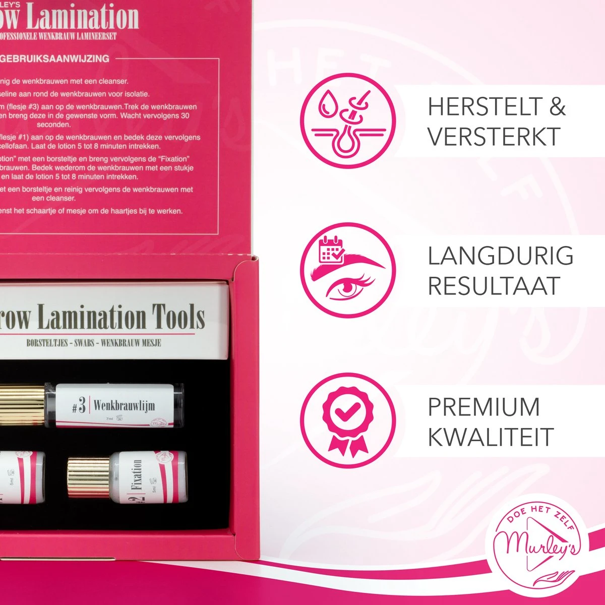 MURLEY'S Brow Lamination Kit - Brow Lift - Starterkit - Wenkbrauwlifting Set - Langdurig Perfecte Wenkbrauwen 9 MURLEY'S Brow Lamination Kit - Brow Lift - Starterkit - Wenkbrauwlifting Set - Langdurig Perfecte Wenkbrauwen - Afbeelding 7