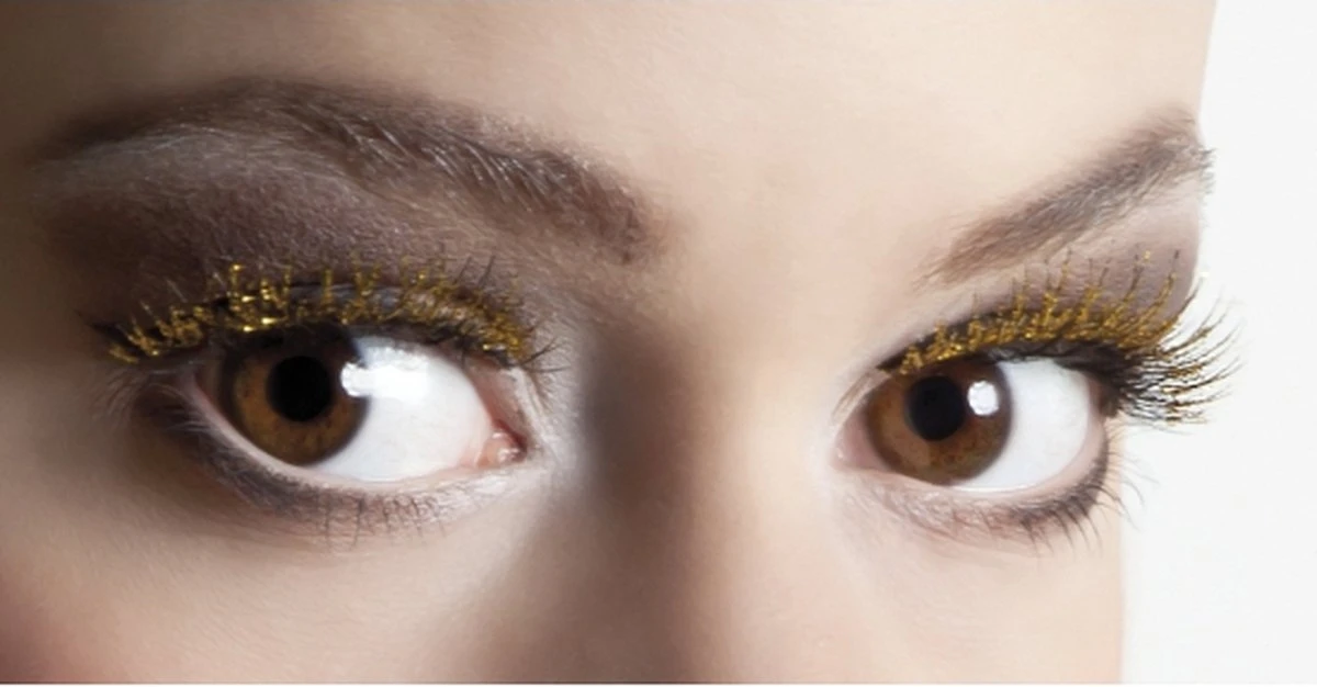 Smiffys BOLAND BV - Nep Wimpers Met Goudkleurige Glitters 5 Smiffys BOLAND BV - Nep Wimpers Met Goudkleurige Glitters - Afbeelding 3