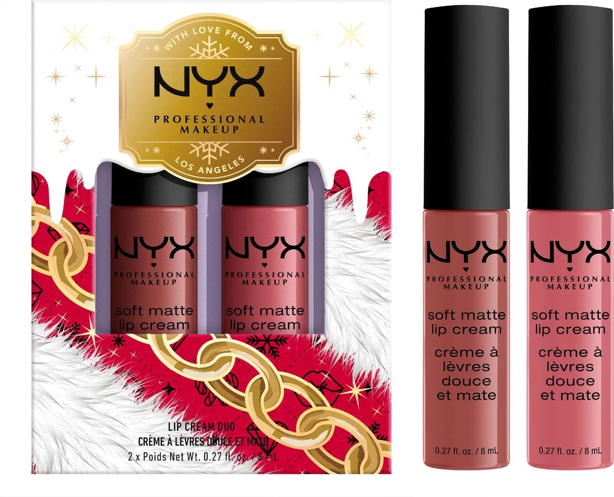NYX Professional Makeup - Holidays 2022 Mrs Claus - Soft Matte Lip Cream Duo 02 - Roze 5 NYX Professional Makeup - Holidays 2022 Mrs Claus - Soft Matte Lip Cream Duo 02 - Roze - Afbeelding 3