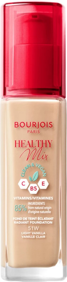 Bourjois Healthy Mix Clean Vegan Foundation 051 Light Vanilla 3 Bourjois Healthy Mix Clean Vegan Foundation 051 Light Vanilla