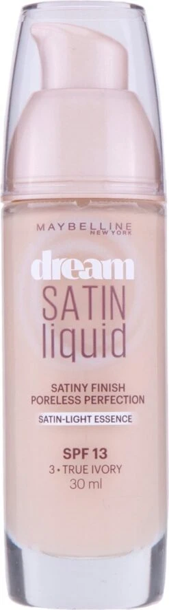 Maybelline Dream Satin Liquid Foundation - 03 True Ivory 28 Maybelline Dream Satin Liquid Foundation - 03 True Ivory -Mode-Cosmetica Winkel 334x1200 1