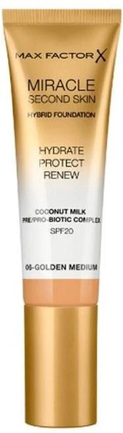 Max Factor Miracle Second Skin Foundation - 06 Golden Medium 22 Max Factor Miracle Second Skin Foundation - 06 Golden Medium -Mode-Cosmetica Winkel 342x1200 2