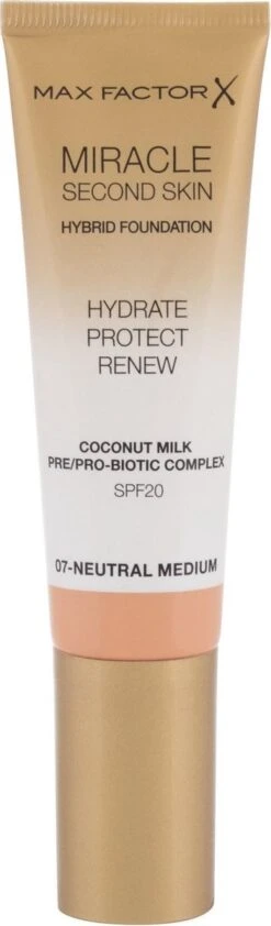 Max Factor Miracle Second Skin Foundation - 07 Neutral Medium -Mode-Cosmetica Winkel 352x1200