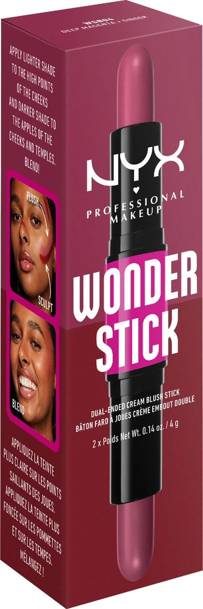 NYX Professional Makeup Wonderstick Blush - WSB04 Deep Magenta And Ginger - Blush Stick 5 NYX Professional Makeup Wonderstick Blush - WSB04 Deep Magenta And Ginger - Blush Stick - Afbeelding 3