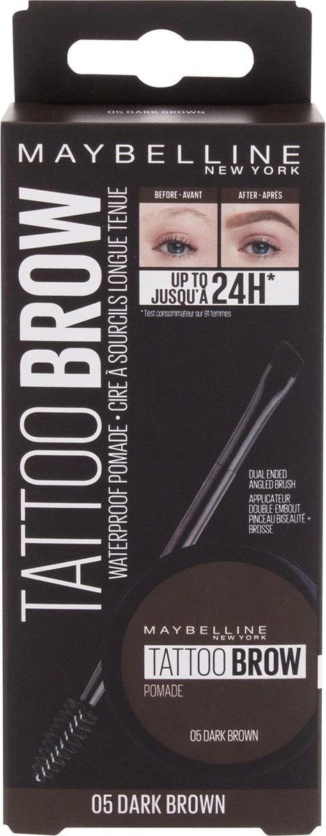 Maybelline Tattoo Brow Lasting Color Pomade - 05 Dark Brown 6 Maybelline Tattoo Brow Lasting Color Pomade - 05 Dark Brown - Afbeelding 4