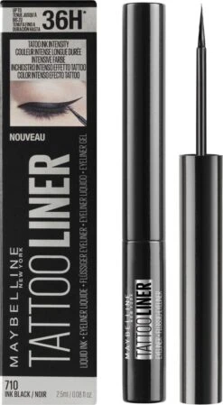 Maybelline New York Tattoo Studio Tattoo Liner - Liquid Ink - 710 Inked Black – Zwart - Ultra Langhoudende Liquid Eyeliner