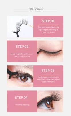 DW4Trading Magnetische Wimpers Met Eyeliner Set - Herbruikbaar - 5 Paar - Zwart -Mode-Cosmetica Winkel 735x1200