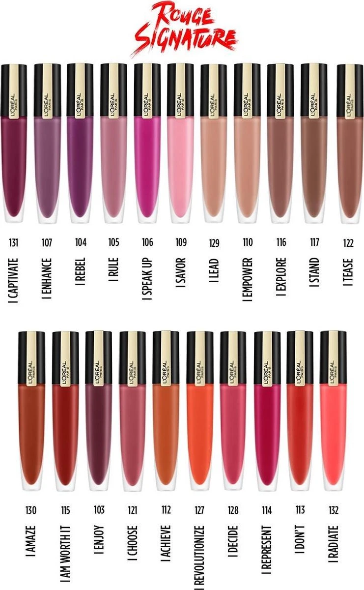 L’Oréal Paris Rouge Signature Lippenstift - 132 I Radiate - Roze - Matte Vloeibare Lipstick 9 L’Oréal Paris Rouge Signature Lippenstift - 132 I Radiate - Roze - Matte Vloeibare Lipstick - Afbeelding 7