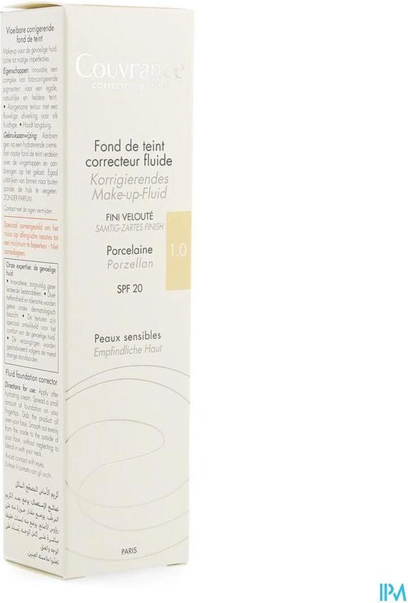 Avene Couvrance Fluid Foundation Corrector SPF20 30ml 6 Avene Couvrance Fluid Foundation Corrector SPF20 30ml - Afbeelding 4