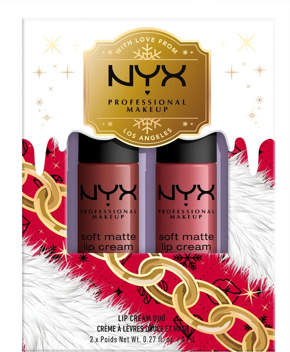 NYX Professional Makeup - Holidays 2022 Mrs Claus - Soft Matte Lip Cream Duo 02 - Roze 3 NYX Professional Makeup - Holidays 2022 Mrs Claus - Soft Matte Lip Cream Duo 02 - Roze